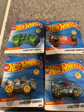 New Sealed Hot Wheels Stretchy Vehicles Bundle of 4 Viral Rare Sold Out TikTok